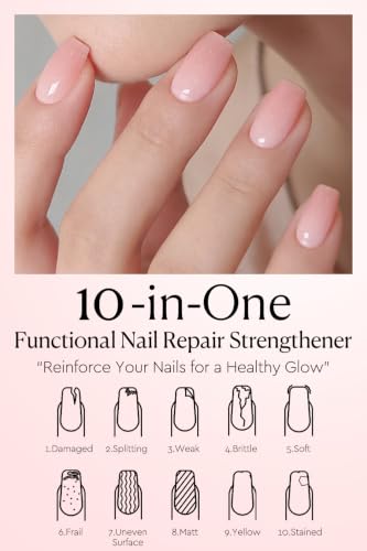 AzureBeauty 18ml Nail Strengthener & Growth Gel - Jelly Pink Ridge Filler (Pack of 1)