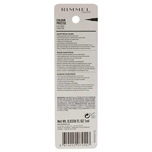 Rimmel London Colour Precise Eyeliner, Richly Pigmented, Easy to Apply, Long-Wearing, 003, White, 0.04oz