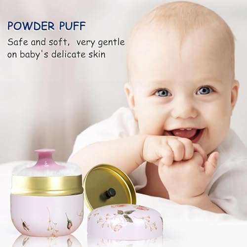 Powder Puff with Container - Soft Dusting Applicator for Body
