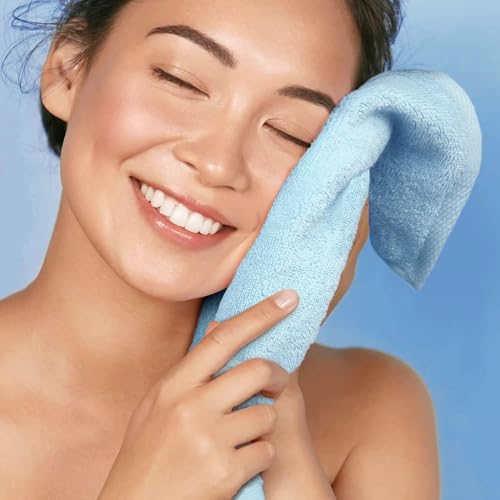 Cleanbear 100% Cotton Washcloths 12 Pack Bath Wash Cloths Facecloths, 13 by 13 Inches Large Bathroom Washcloth Set 12 Assorted Colors (Multi, 12)