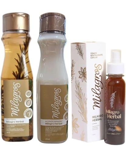 Milagro Herbal Hair Care Kit - Shampoo, Conditioner & Toner