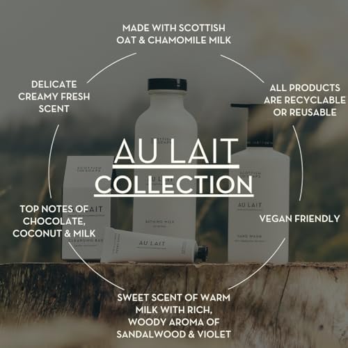 Scottish Fine Soaps Au Lait Collection Hand Wash Refill, Vegan, Oat and Chamomile Milk, Chocolate and Coconut Scent, 750ml