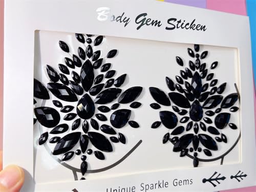 Topz Black Rhinestone Body Gems Sticker Temporary Tattoo