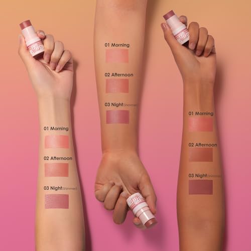 CARSLAN Sun Kissed Blush & Bronzer Stick for Cheeks Lips & Eyes, Long-Lasting Matte Cream Makeup Blush Stick, Blendable & Vegan, Natural Glow for All Skin Tones, Shade 01 Morning, 0.21 oz