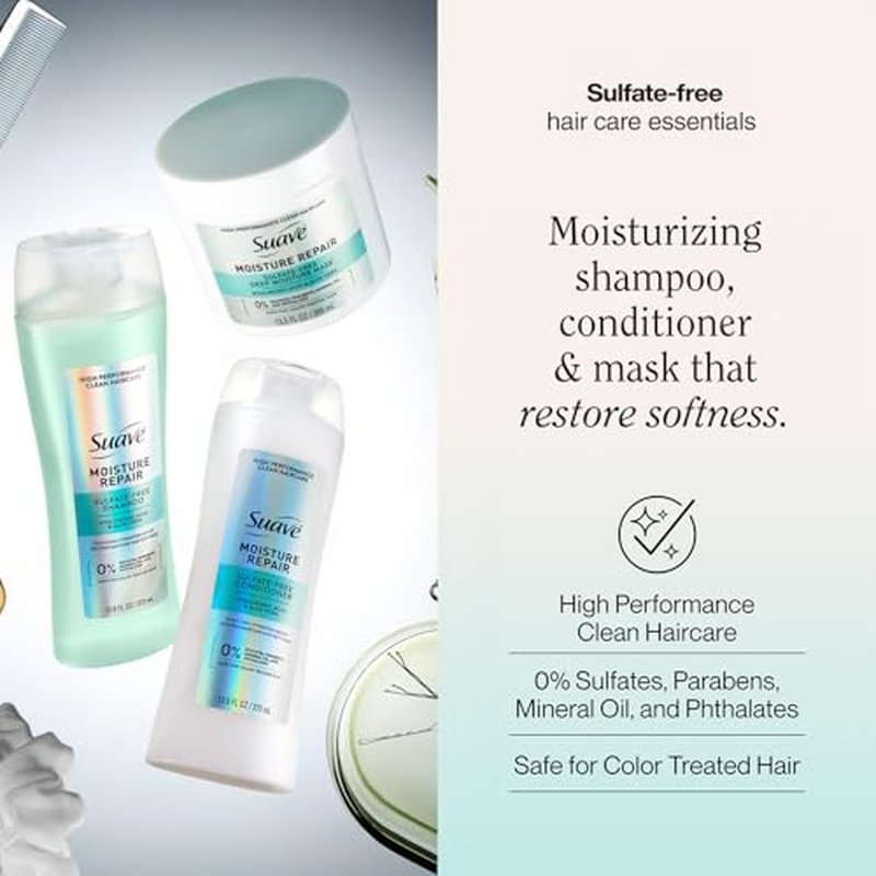 Suave Moisture Repair Shampoo & Conditioner Set with Hair Mask