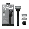 Premium Razor for Men, Handle + 2 Razor Blade Refills + Magnetic Shower Hook, Precision Trim Edge (Matte Black)