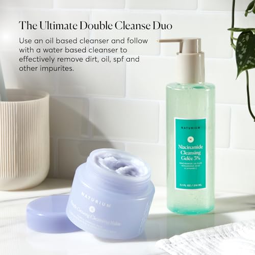 Naturium Purple Ginseng Cleansing Balm 3 oz - Plant-Based Face Wash, Vegan & Cruelty-Free