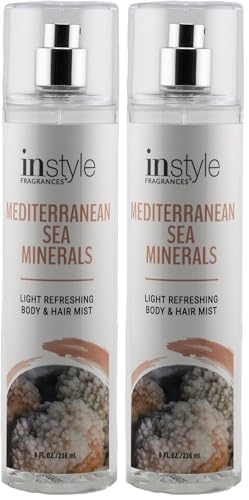 Instyle Fragrances Sea Minerals Body & Hair Mist - Vegan, Paraben & Phthalate Free, 8 Fl Oz x2