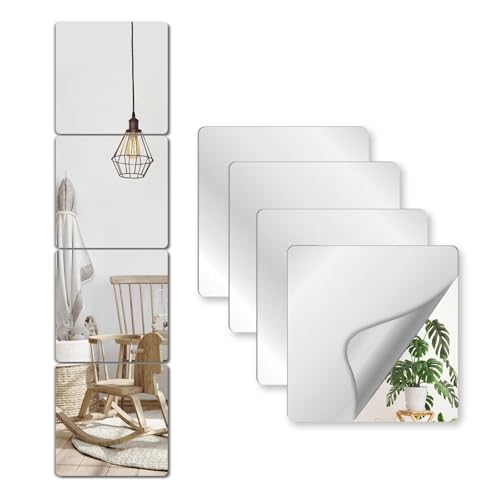 Unbreakable Self-Adhesive Mirror Tiles for Kids - 12PCS 8"x8"