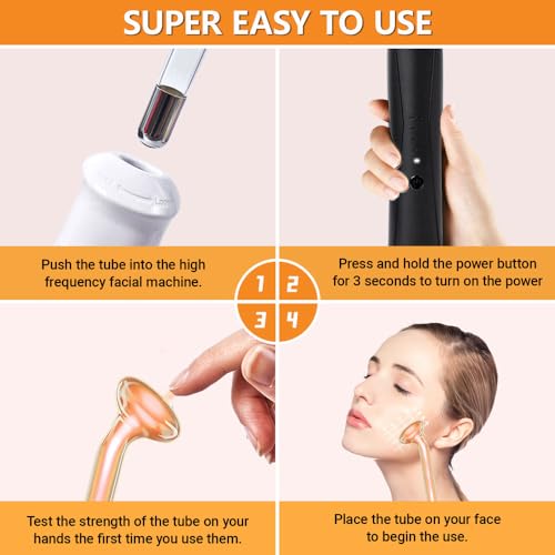 Wireless High Frequency Facial Wand with 4 Electrodes & Xenon Gas