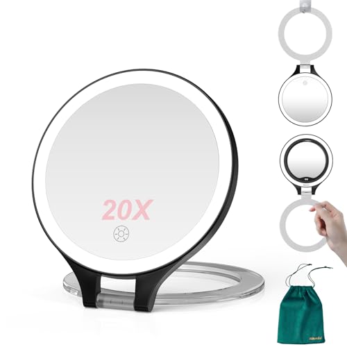 Mocado 20X Magnifying Makeup Mirror with Light, Rechargeable