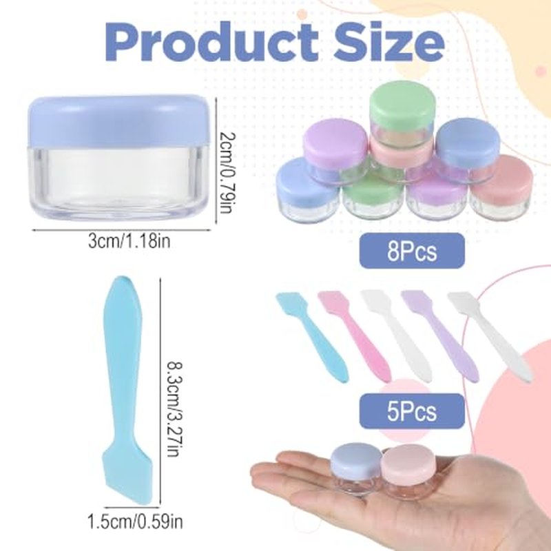 8-Pack Tiny Travel Containers for Creams & Lotions - 5ml