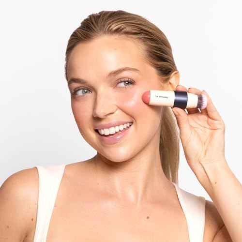 trestique Blush Stick, Vegan Blush Stick With Built-In Brush, Pink Blush Makeup For Women, Rose Makeup, 2-In-1 Creamy