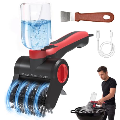 Nozrix Cordless Electric Grill Brush with Water Spray System