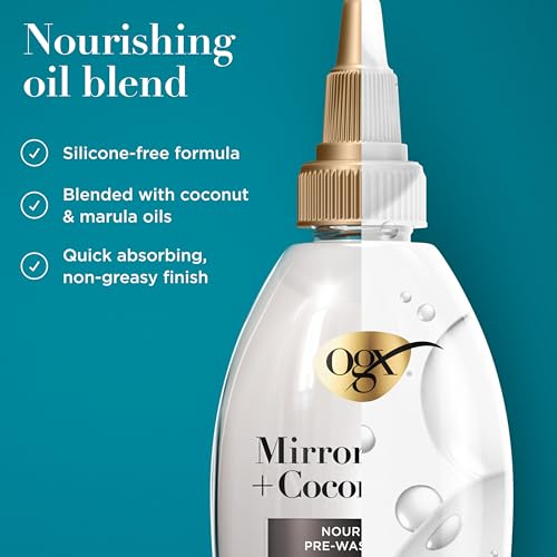 OGX Mirror Shine Coconut Oil Pre-Wash Hair Gloss 4 oz