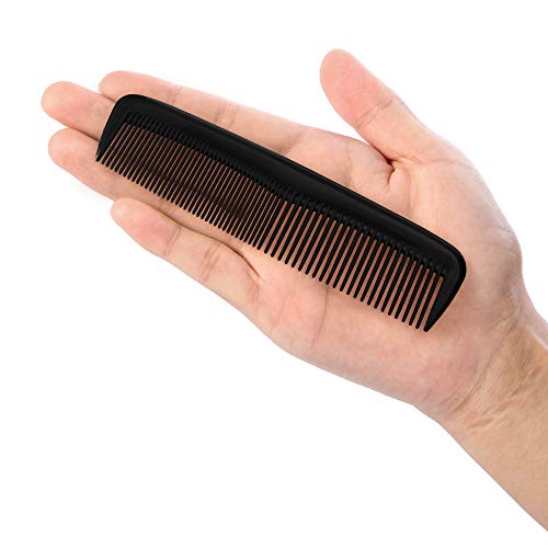 Pocket Hair Combs Set - Fine Tooth Hairbrushes in Black, 12 Pieces