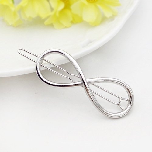 WLLAY Stylish Chic Women Geometric Infinity Barrette Hairpin Hair Clip Hair Accessories Headband (Silver)