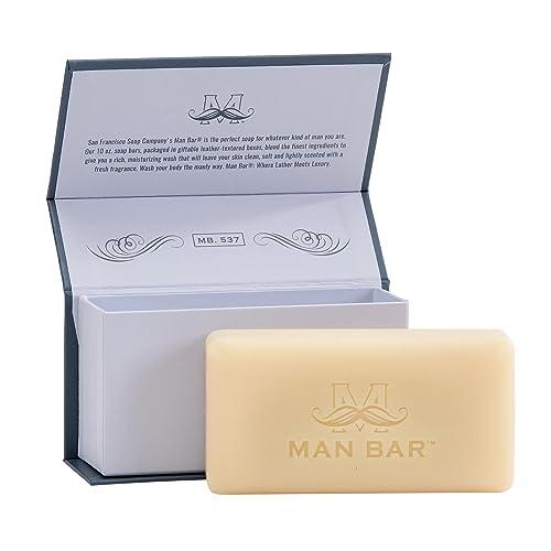 San Francisco Soap Company Peppered Patchouli Fragrance Man Bar - Refreshing - No Harmful Chemicals - Good for All Skin Types - Made in the USA