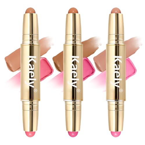 Kaely Contour Blush Stick Trio - Cream Bronzer Makeup Set