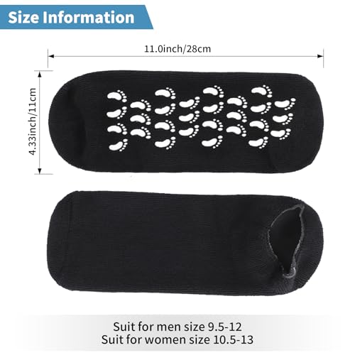 Men's Silicone Moisturizing Socks for Dry Cracked Feet - 2 Pairs (US 9.5-12)
