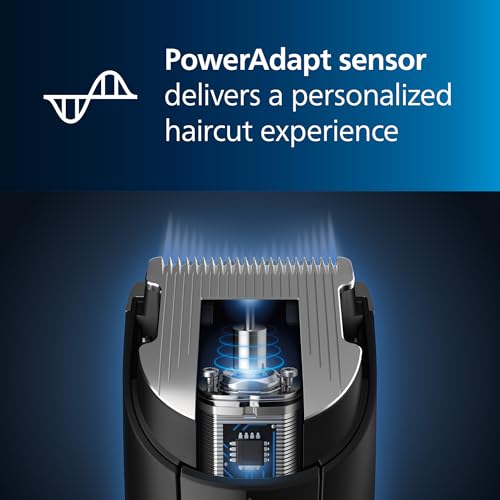 Norelco Philips Hair Clipper 7000 Series, Hair and Beard Trimmer, Precision Dial, PowerAdapt Sensor, Trim-and-Flow, DualCut, DuraPower, 28 Length Settings, 90 Min. Runtime, Model HC7650/40