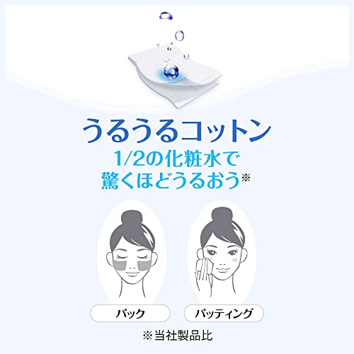 Silcot Uruuru Sponge Facial Cotton - 40 Count Pack, Made in Japan