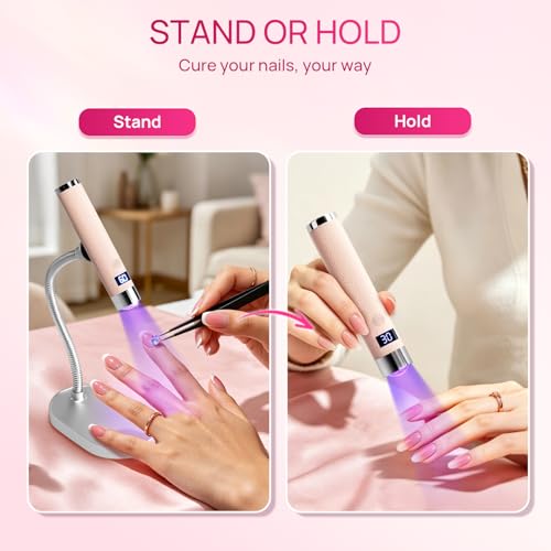 Krofaue UV Nail Lamp Handheld with Auto-Sensor & Magnetic Head