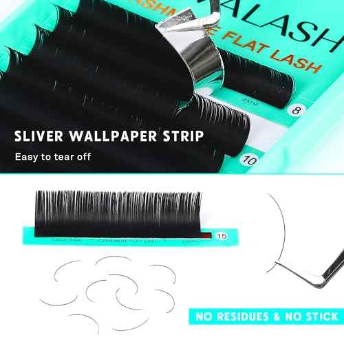 VAVALASH Cashmere Faux Mink Ellipse Flat Lashes 0.15 0.2mm C D Curl 6-17mm Soft Lightweight Classic Lash Extensions Matte Split Tip Natural Eyelash Extensions Professional Salon Use(0.15-CC-8-15mm)