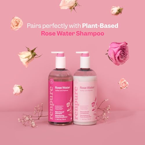 Renpure Rose Water Conditioner, 710ml, Plant Based Beauty, Soothes Scalp, Hydrates Hair, Nourishes, Free of Chemicals, For Women