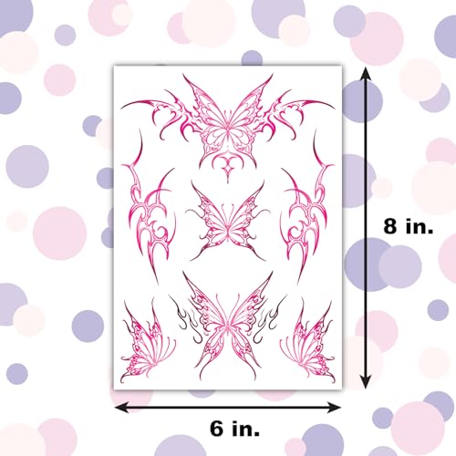 Y2K Temporary Tattoo Sheets – 3 Pack Waterproof Tribal & Cybersigilism