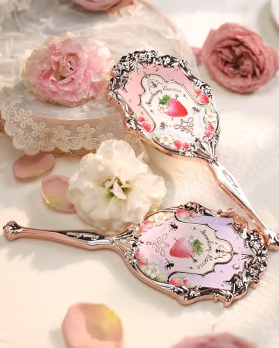 Flower Knows Strawberry Rococo Hand Mirror – Vintage Pink