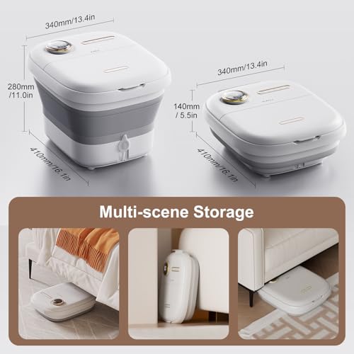 KASJ Collapsible Foot Spa with Heat, Massage Jets & Shiatsu Nodes