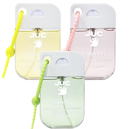 JUC Power Mist Hand Sanitizer Spray 3-Pack with Keychain