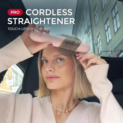 TYMO Cordless Hair Straightener Brush - Portable Ionic Hot Comb