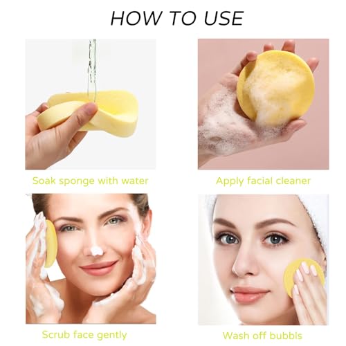 Haploon 144 Pcs Compressed Facial Sponge, Facial Compressed Facial Sponges Face Cleansing Sponge Pad Exfoliating Wash Makeup Removal for Women, Makeup Removal Sponge