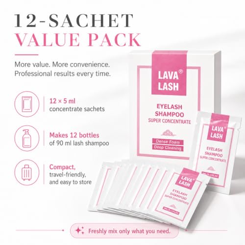 Lash Shampoo Concentrate 12-Pack for Eyelash Extensions