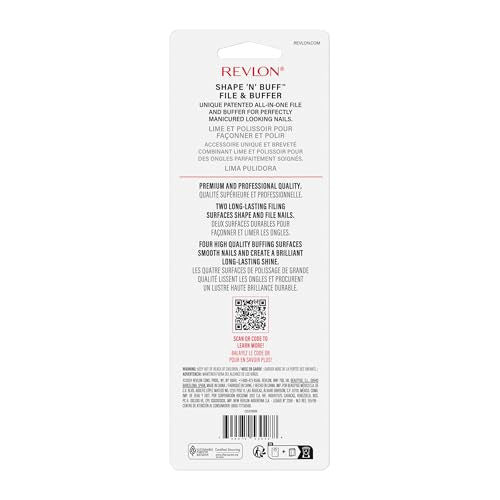 Revlon Shape 'N' Buff Nail Buffer Block | 4-in-1 Manicure Tool