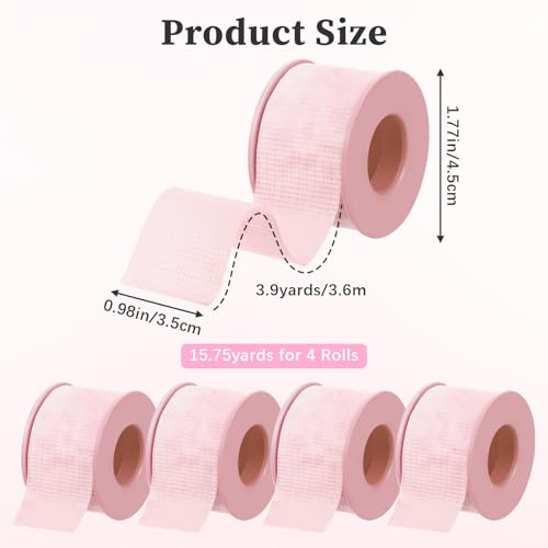 Lash Extension Tape - 4 Rolls, Breathable Silicone Gel, Sensitive Skin