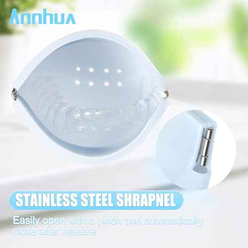 Annhua Silicone Retainer Case Partial Denture Case, Cute Mouth Guard Case Night Guard Case with Vent Holes, Slim Aligner Case Retainer Holder Case - Orange