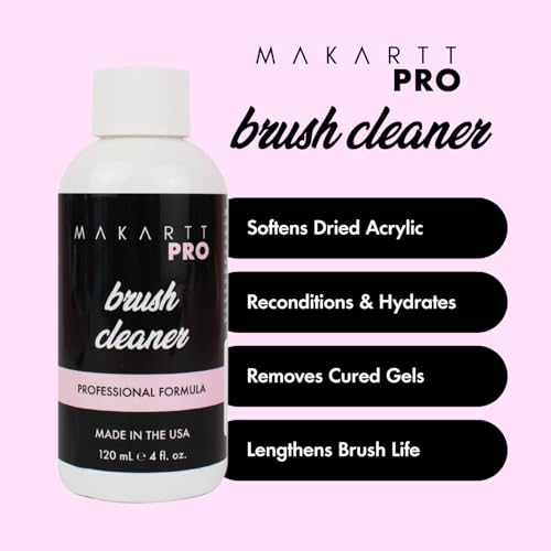 MakarttPro Acrylic Nail Brush Cleaner, Made in USA, 4oz/118ml