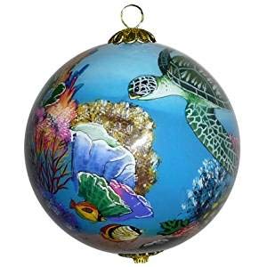 Collectible Hawaiian Christmas Ornament: Corals and Sea Turtles CW/H