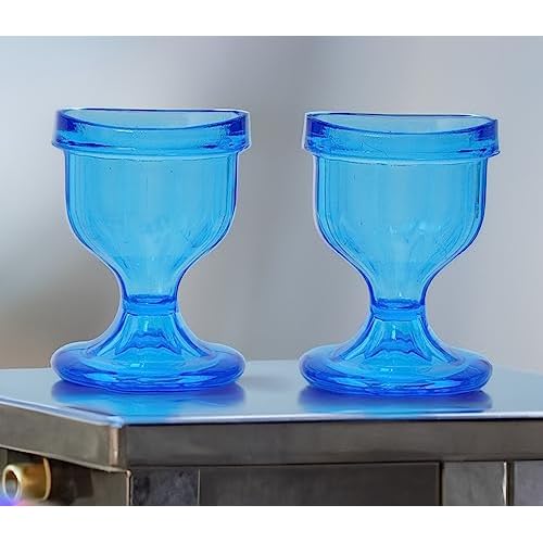 BlueCOLOR Eye Wash Cups with Storage Container- Eye Cups for Eye wash Shaped Rim for Eye Rinse, Cleansing, Remove Dust, Makeup & Irritants- Eye wash kit Set of 2 Eye Cup