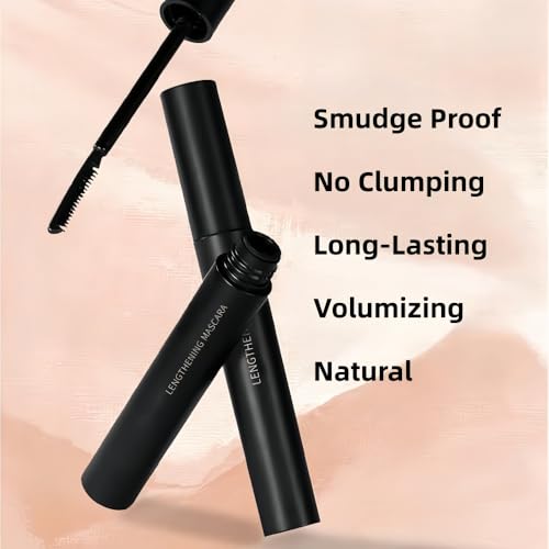 Black Waterproof Mascara with Comb Brush - Volumizing & Smudge-Proof