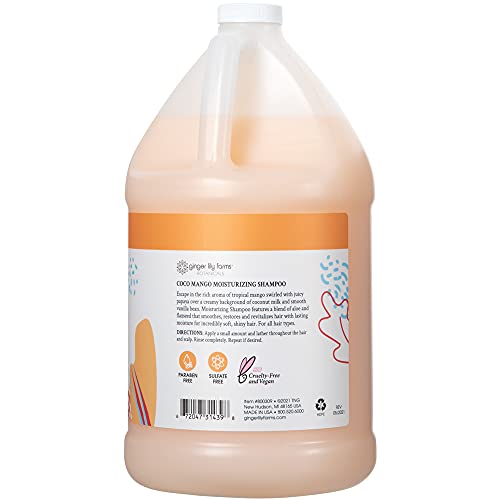 Dial Professional Hair + Body Wash (Pack of 4) and Ginger Lily Farms Botanicals Moisturizing Shampoo for All Hair Types, Coco Mango
