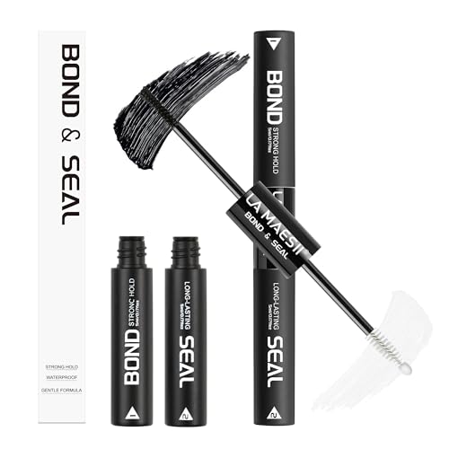 LA MAESII Lash Cluster Glue Bond Seal 2-in-1 Waterproof Lash Adhesive, Black