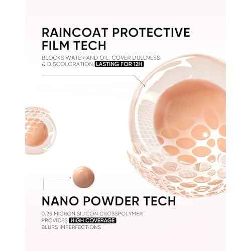 Full Coverage Cushion Foundation, Weightless, Skin Fit, Satin Glow Finish, Oil-Control Waterproof Foundation, Sweatproof Flawless BB Cream CC Korean Makeup,Tattoo Cover Up, Buildable(#04 Beige)