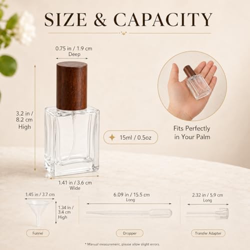 Homoyoyo Travel Perfume Atomizer Set - 5x 15ml Refillable Bottles