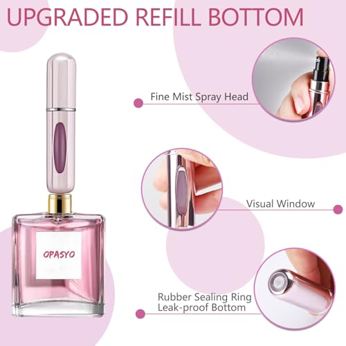 Mini Perfume Refillable Travel Spray Bottles 5ml Set - Leakproof & Portable