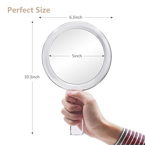 Double Sided 1x-7X Magnification Handheld Makeup Mirror with Stand