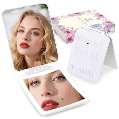 Klarh 10X Magnifying Makeup Mirror with Touch Control & LED Lights